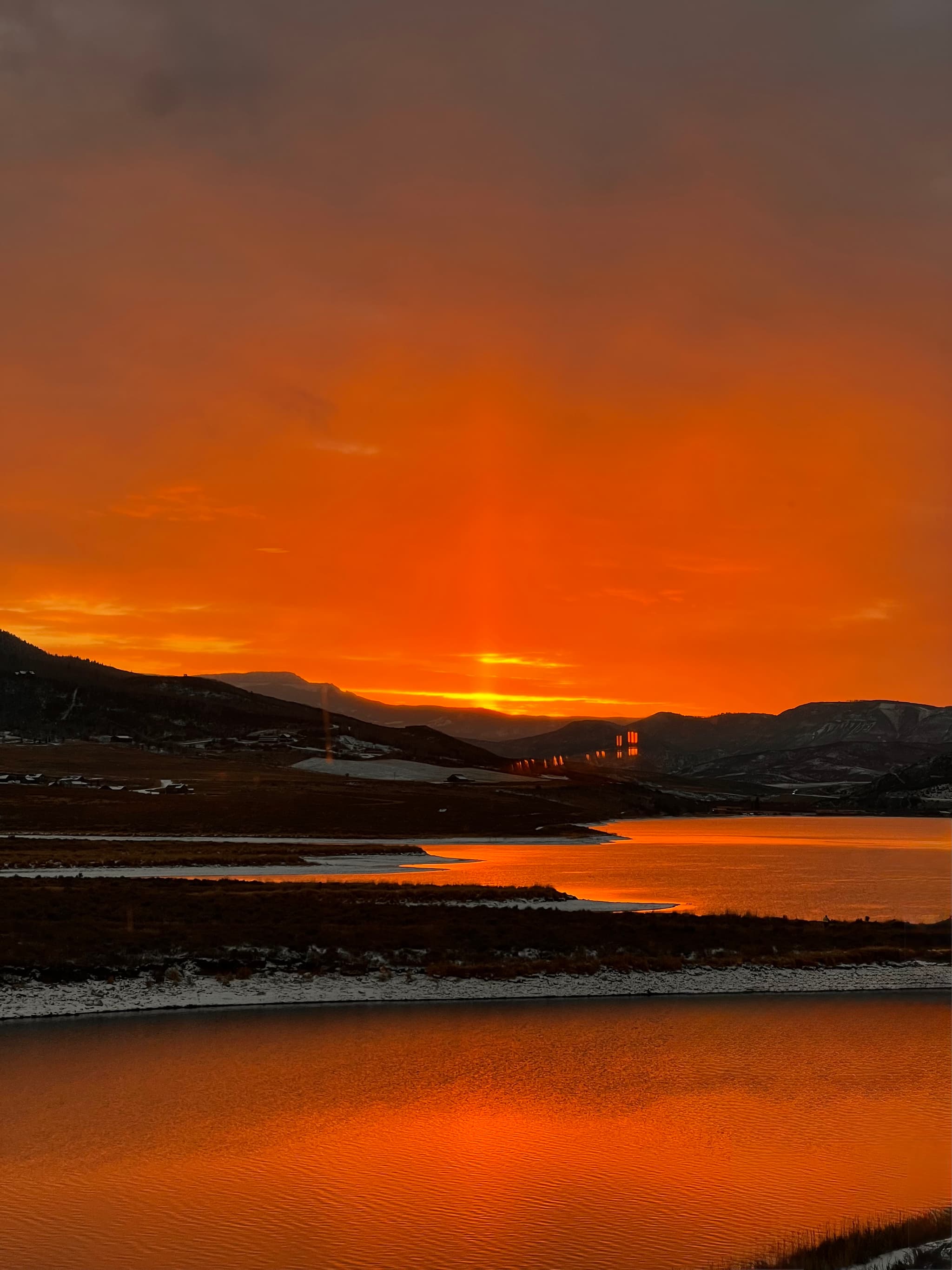 Sunset over Stagecoach Reservoir, Colorado