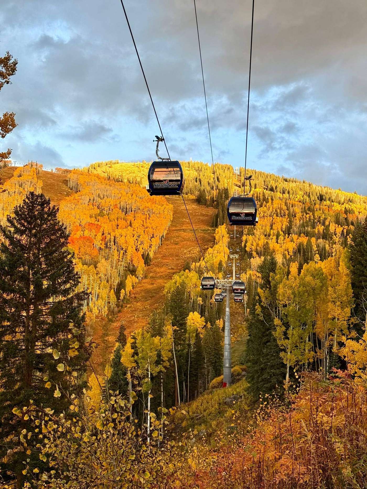 Steamboat gondola with fall colors